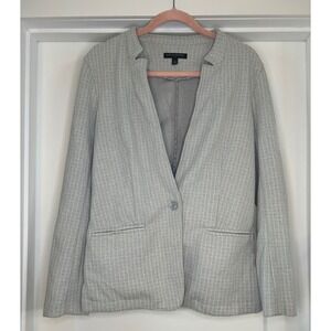 Banana Republic Womens Grey Textured Knit Single Button Blazer Jacket Medium